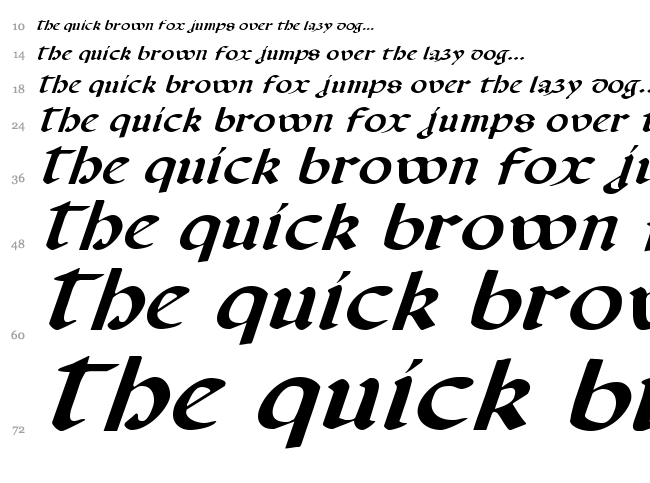 Valerius font waterfall