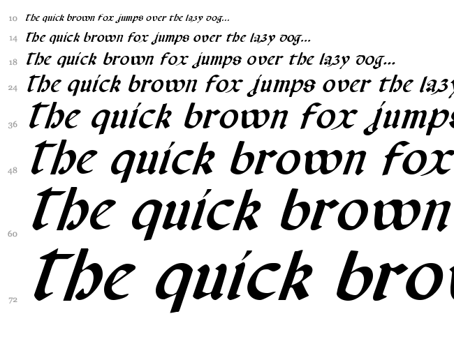 Valerius font waterfall