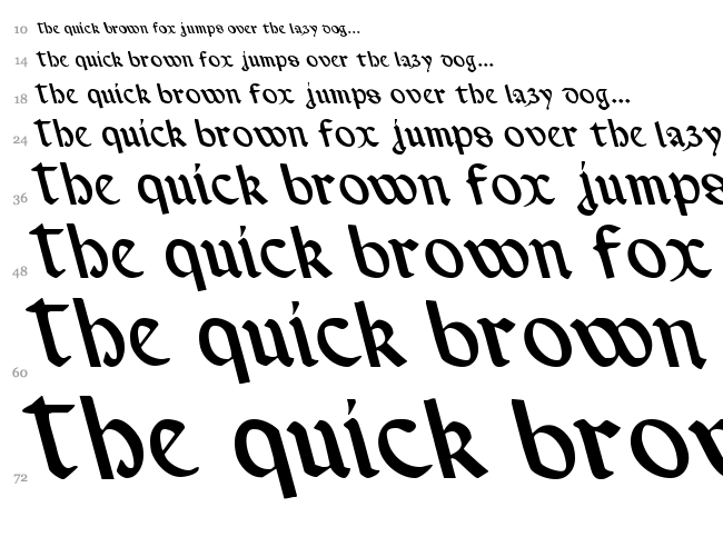 Valerius font waterfall