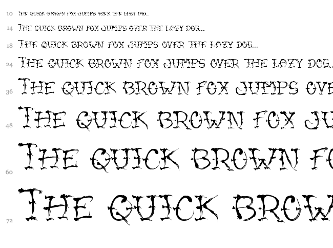 VTC Sumi Slasher One font waterfall