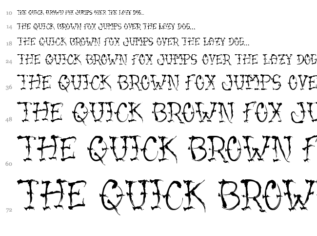 VTC Sumi Slasher One font waterfall