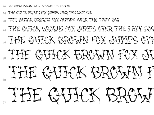 VTC Sumi Slasher One font waterfall
