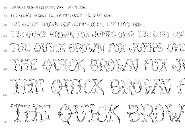 VTC Sumi Slasher One font waterfall
