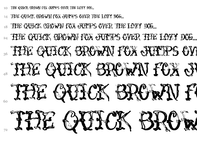 VTC Sumi Slasher One font waterfall