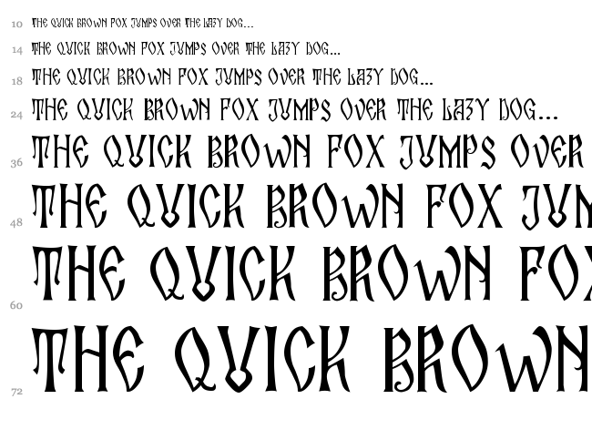 Zamolxis II font waterfall