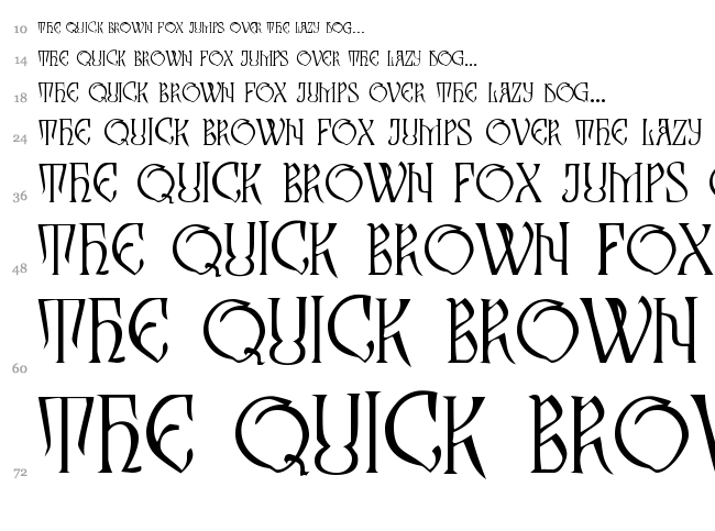 Zamolxis III font waterfall