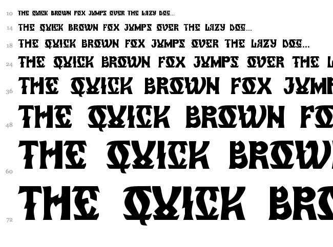 Zamolxis VI font waterfall