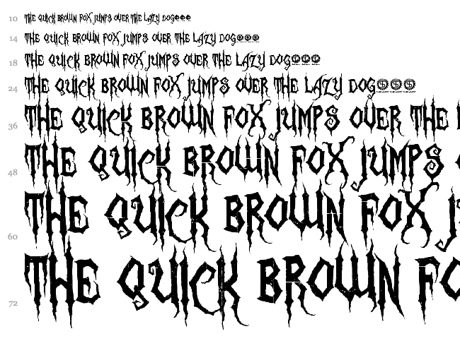 Zombie Holocaust font waterfall