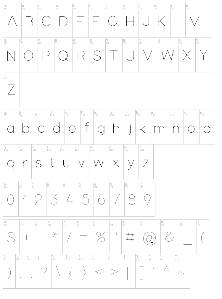 Adam font map