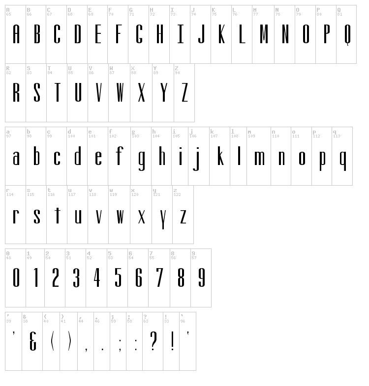 Altitude font map