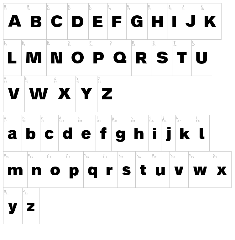 Analogue font map
