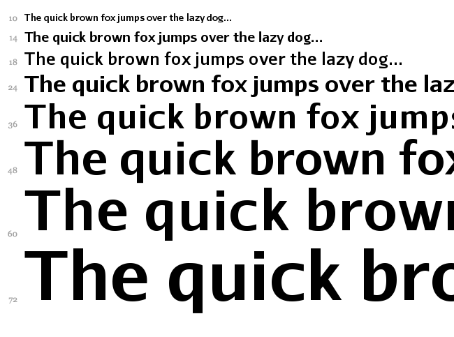 Aurulent Sans font waterfall