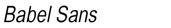 Babel Sans font preview