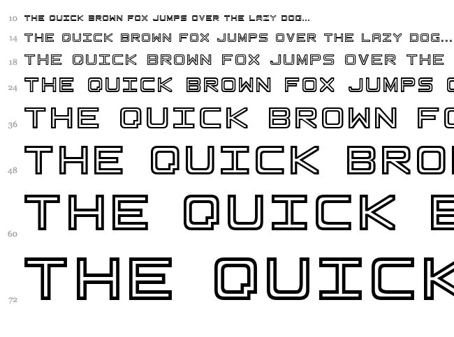 Basic Square 7 font waterfall