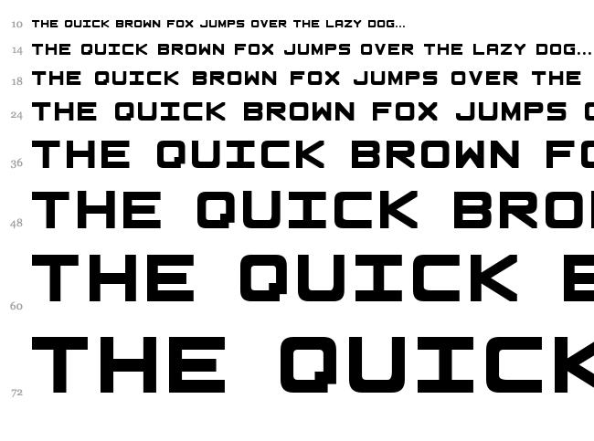 Basic Square 7 font waterfall