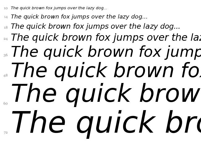 Bitstream Vera Sans font waterfall