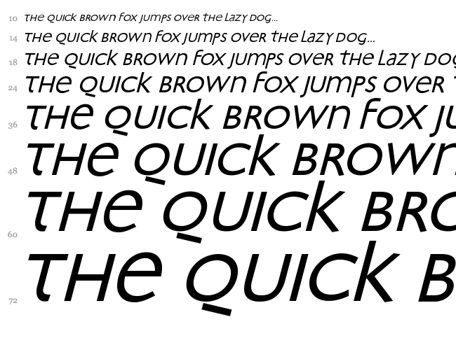 Bradbury Oblique font waterfall