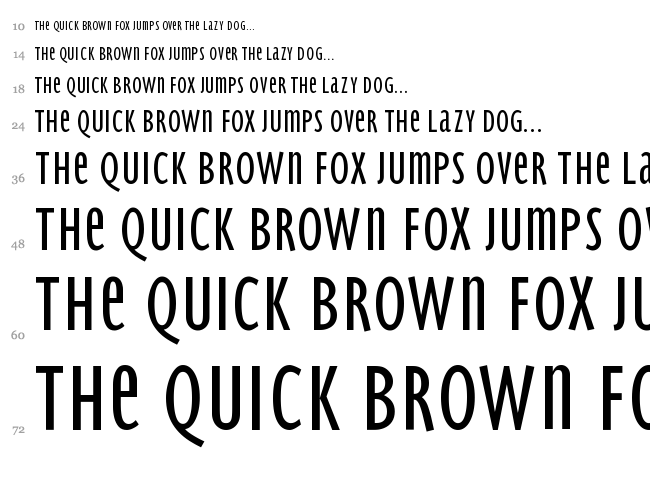 BradburySans Light font waterfall