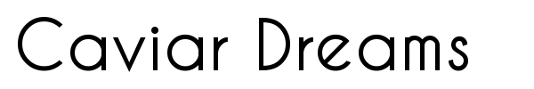 Caviar Dreams font preview