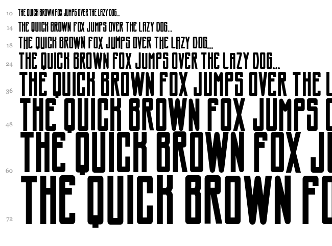 CF Showbizz font waterfall