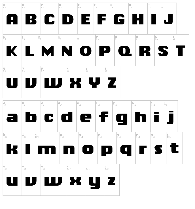 Chiq font map