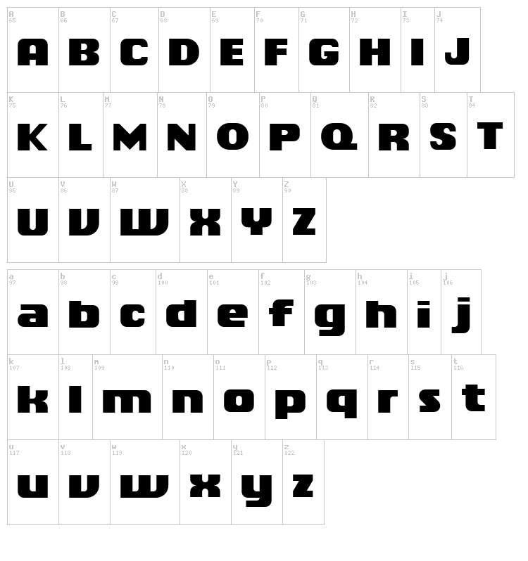 Chiq font map