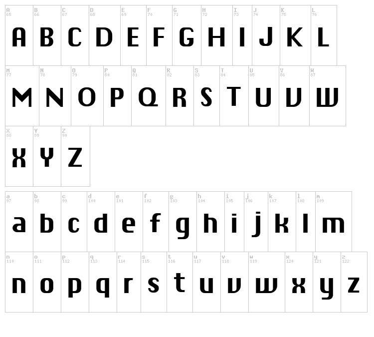 Chiq font map
