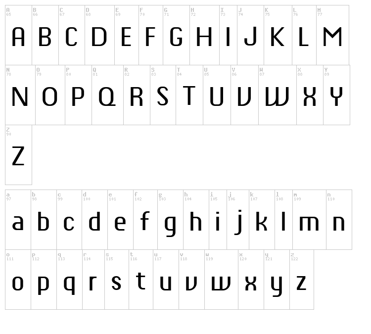 Chiq font map