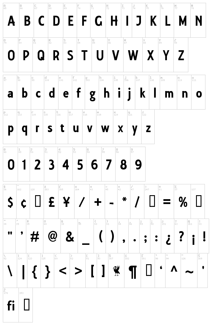 Collegiate font map