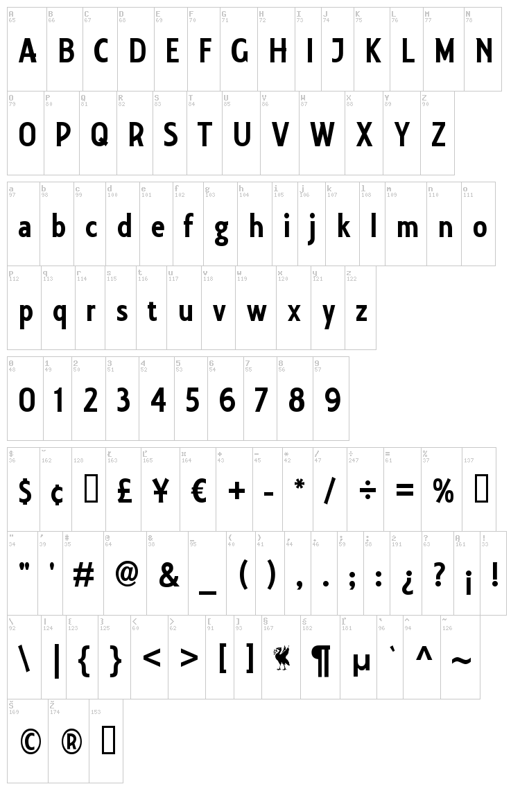 Collegiate font map