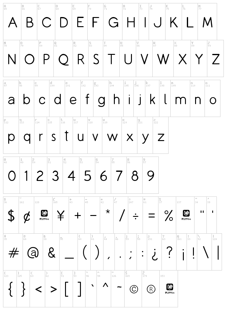 Copilme font map