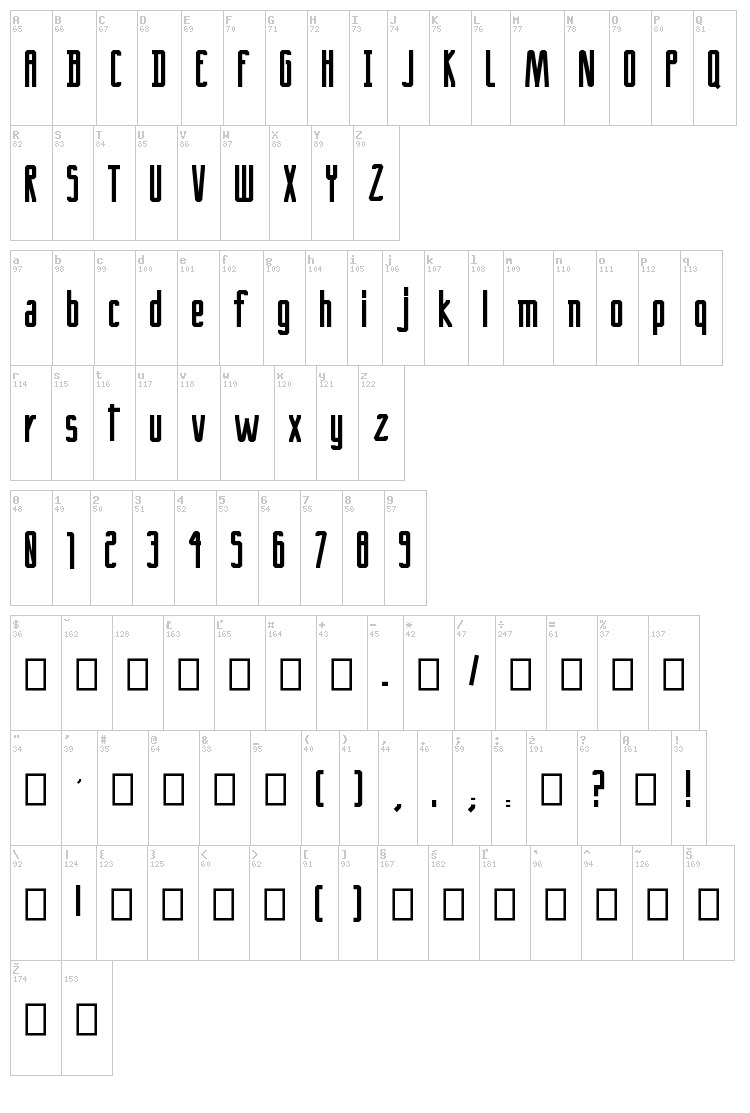 Crack font map