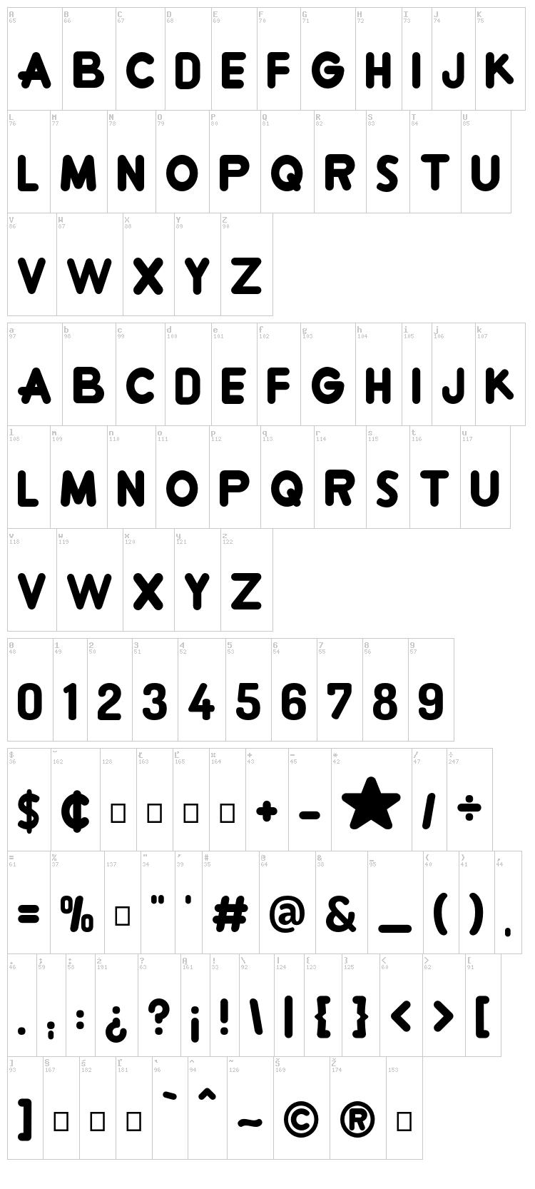 Crewniverse font map