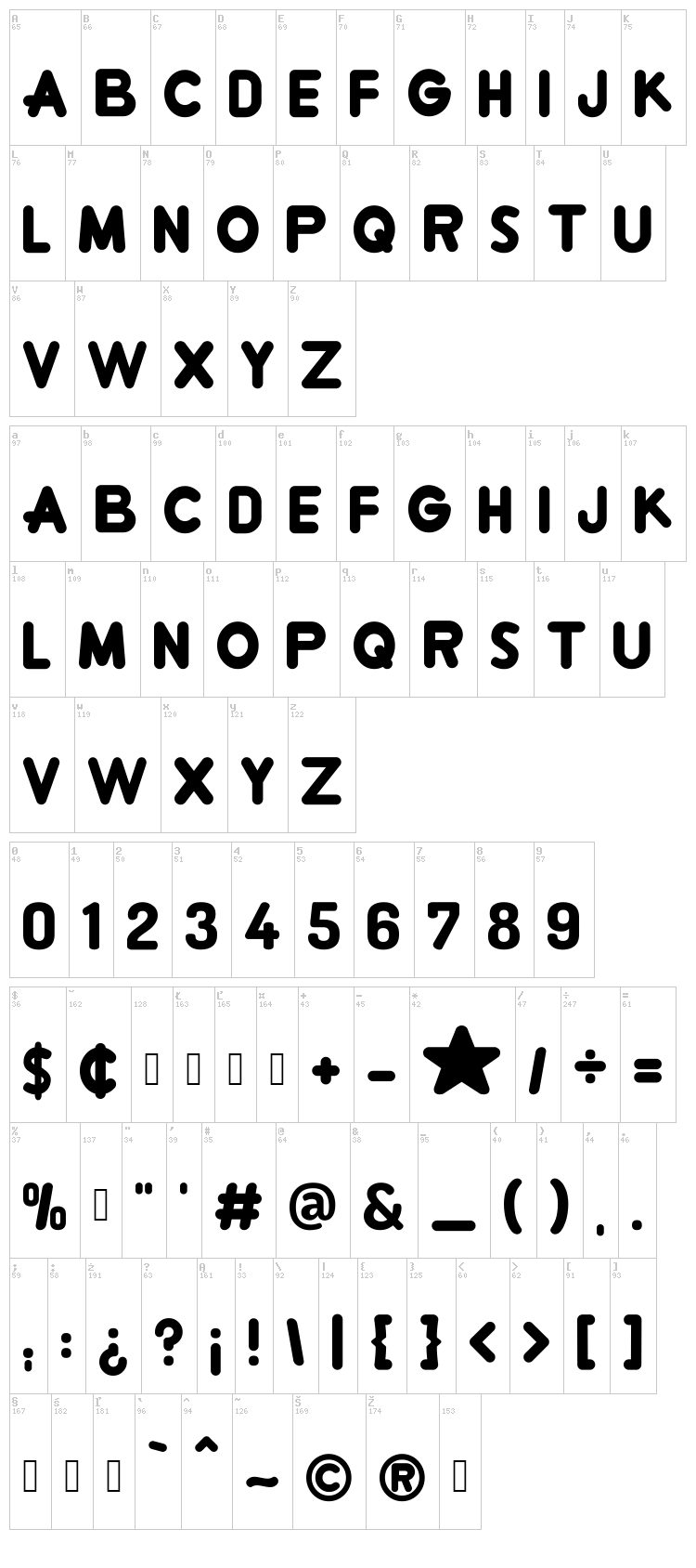 Crewniverse font map