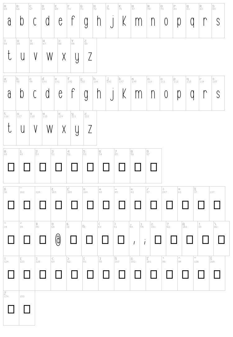 Cristal font map