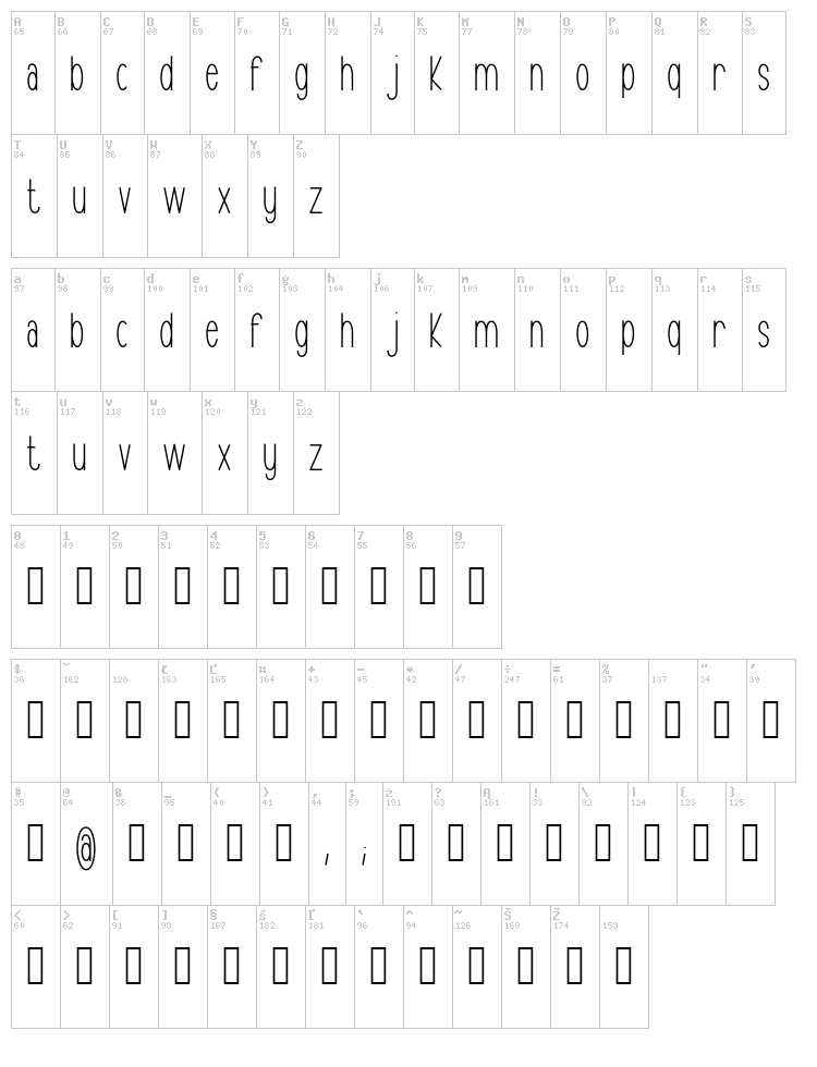 Cristal font map