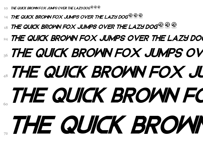 Dedecus font waterfall
