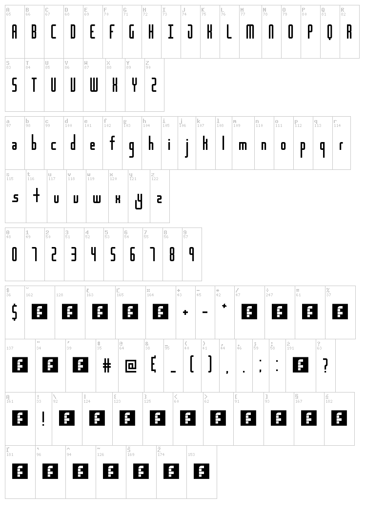Destiny font map