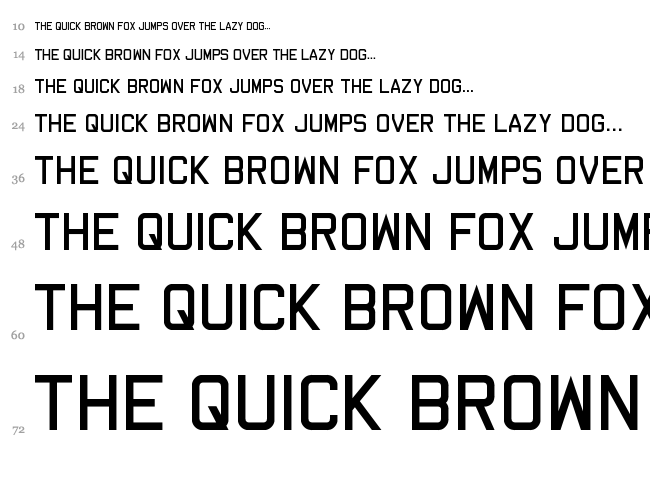 Dev Gothic font waterfall