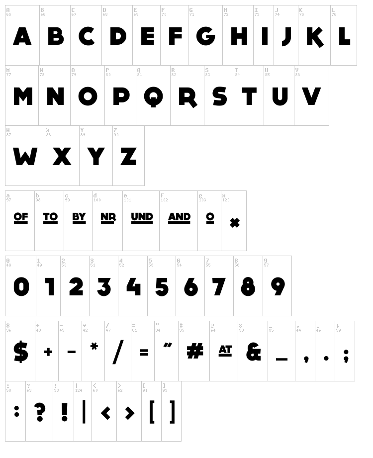Dock 11 font map