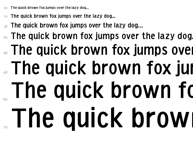 Emka Sans Condensed font waterfall