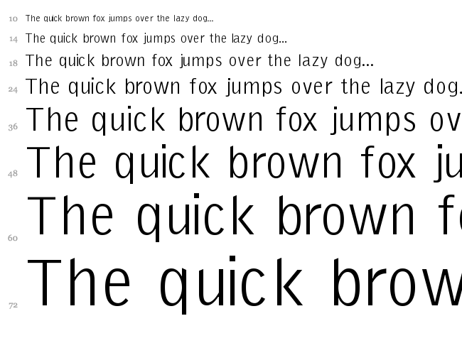 Emka Sans Condensed font waterfall