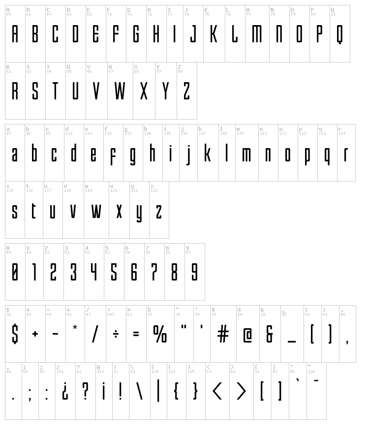 Enfatica font map