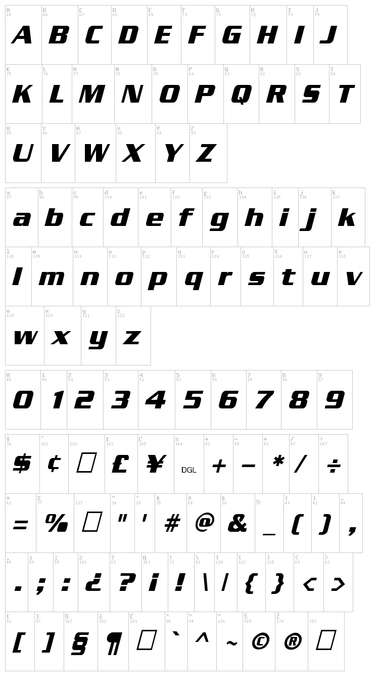 Enter Sansman font map