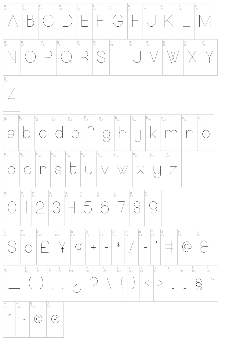 Europe Underground font map