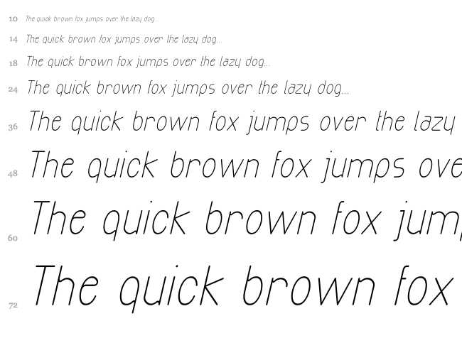 Exacta font waterfall