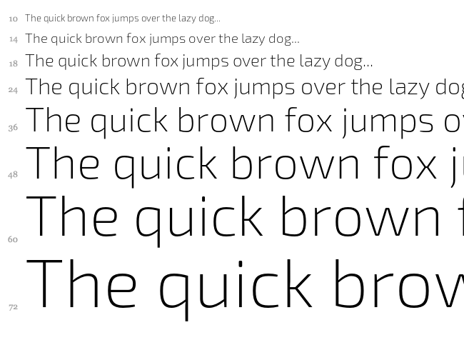 Exo 2 font waterfall