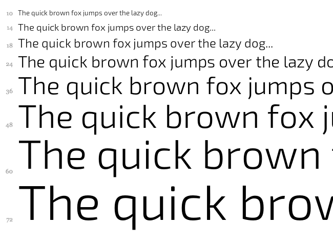 Exo 2 font waterfall