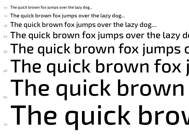 Exo 2 font waterfall