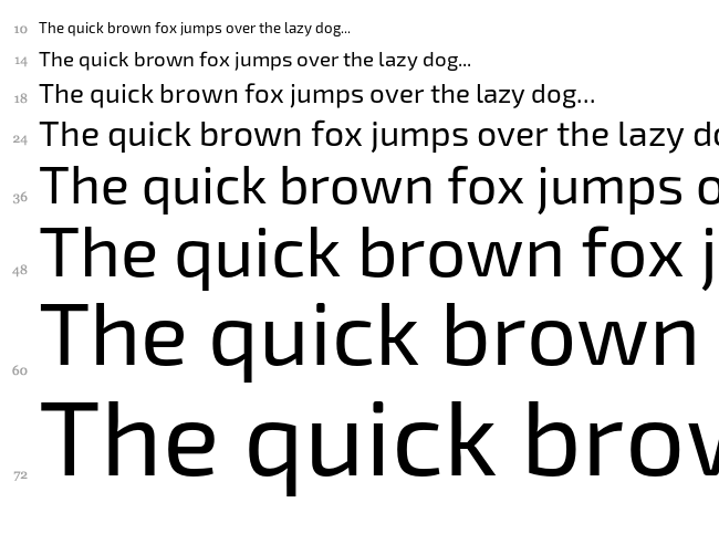 Exo 2 font waterfall